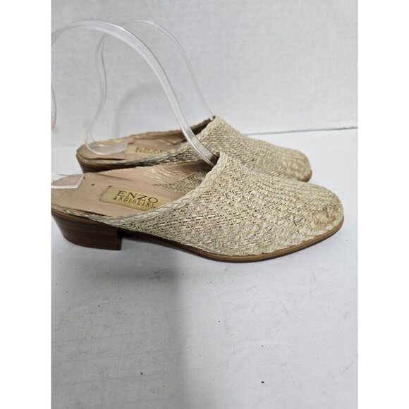 Vintage Enzo Angiolini Tan Woven Slip On Mule - Picture 9 of 14